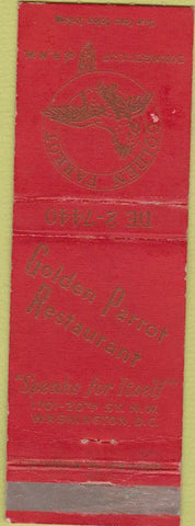Matchbook Cover - Golden Parrot Washington DC