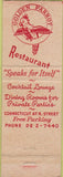 Matchbook Cover - Golden Parrot Washington DC