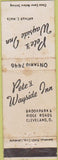 Matchbook Cover - Pete's Wayside Inn Cleveland OH WORN