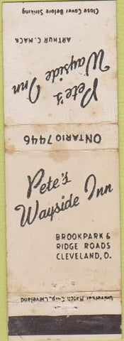 Matchbook Cover - Pete's Wayside Inn Cleveland OH WORN