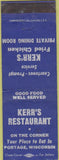 Matchbook Cover - Kerr's Restaurant Portage WI Fried Chicken