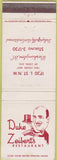 Matchbook Cover - Duke Zeibert's Restaurant Washington DC