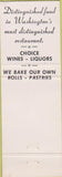Matchbook Cover - Duke Zeibert's Restaurant Washington DC