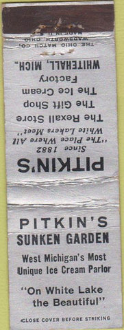 Matchbook Cover - Pitkin's Drug Whitehall MI CREASE