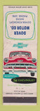 Matchbook Cover - 1954 Chevrolet Dover Foxcroft ME WRON HEAVY CREASE