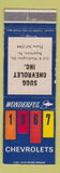 Matchbook Cover - 1967 Sugg Chevrolet Boyertown PA  WORN