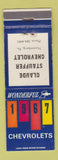 Matchbook Cover - 1967 Chevrolet Claude Stauffer Nuremberg PA