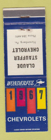 Matchbook Cover - 1967 Chevrolet Claude Stauffer Nuremberg PA