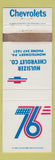 Matchbook Cover - 1976 Chevrolet Hulsizer Montgomery PA WORN