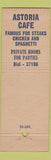 Matchbook Cover - Astoria Cafe Warren OH