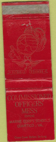 Matchbook Cover - Officers' Mess Quantico VA POOr