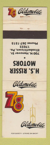Matchbook Cover - 1978 Oldsmobile HS Risser Elizabethtown PA STAINED