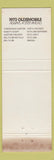 Matchbook Cover - 1973 Oldsmobile HS Risser Elizabethtown PA WORN