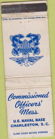 Matchbook Cover - Officers' Mess Naval Base Charleston SC WORN