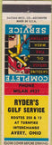 Matchbook Cover - Ryder's Gulf oil gas Avery OH crease