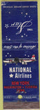 Matchbook Cover - National Airlines NYC Washington Cuba CREASE