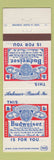 Matchbook Cover - Budweiser Beer