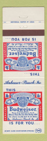 Matchbook Cover - Budweiser Beer