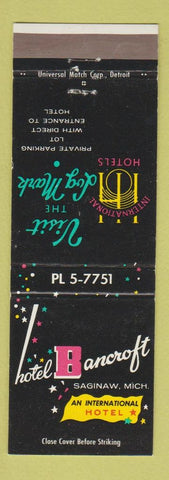 Matchbook Cover - Hotel Bancroft Saginaw MI