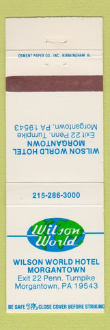 Matchbook Cover - Wilson World Hotel Morgantown PA