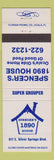 Matchbook Cover - Spencer's 1890 House Ocala FL