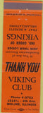Matchbook Cover - Viking Club Moline IL