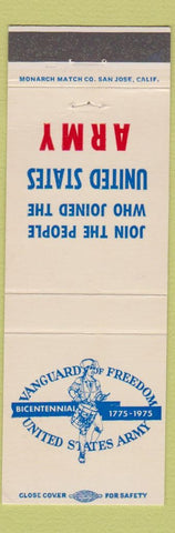Matchbook Cover - Vanguard Freedom United States Army Recruiting Everett WA