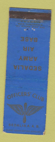 Matchbook Cover - Officers' Club Sedalia Army Air Base WORN
