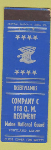 Matchbook Cover - Maine National Guard Portland ME Company C 118 QM Regiment