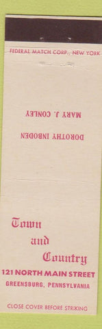 Matchbook Cover - Town and Country Greensburg PA Federal
