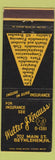 Matchbook Cover - Walter J Knauss Insurance Bethlehem PA