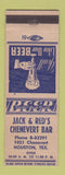 Matchbook Cover - Jack & Red's Chenevert Bar Houston TX