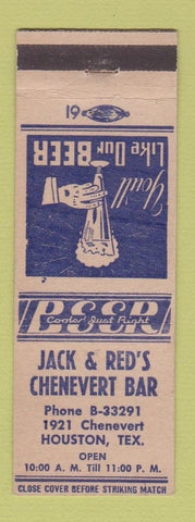 Matchbook Cover - Jack & Red's Chenevert Bar Houston TX