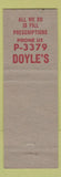 Matchbook Cover - Doyel's Drug Store Houston TX