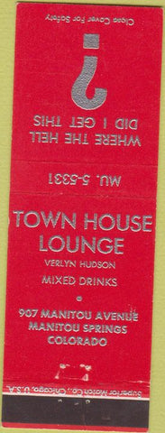 Matchbook Cover - Town House Lounge Manitou Springs CO
