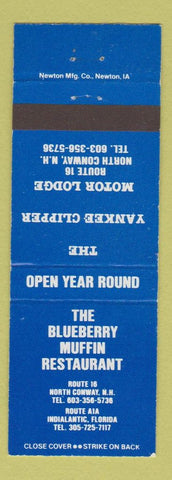 Matchbook Cover - Blueberry Muffin North Conway NH Indialantic FL