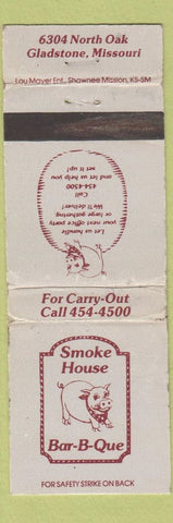 Matchbook Cover - Smoke House BBQ Gladstone MO WORN