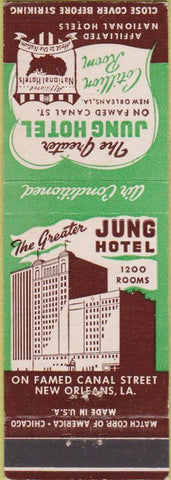 Matchbook Cover - Jung Hotel New Orleans LA