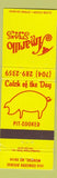 Matchbook Cover - Amarillo Steaks pig Monroe NC