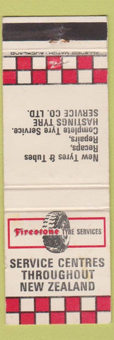 Matchbook Cover - Firestone Tires New Zealand STAINED