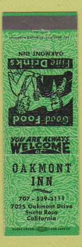 Matchbook Cover - Oakmont Inn Santa Rosa CA