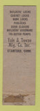 Matchbook Cover - Yale Locks Key Henry Balsiger Stamford CT