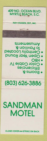 Matchbook Cover - Sandman Motel Myrtle Beach SC