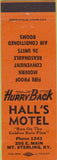 Matchbook Cover - Hall's Motel Mount Sterling KY orange