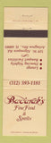 Matchbook Cover - Bacarak's Restaurant Arlington Heights IL