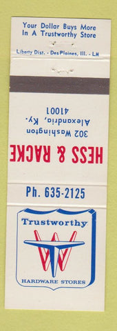 Matchbook Cover - Hess & Racke Hardware Store Alexandria KY