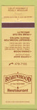 Matchbook Cover - Robinhood Restaurant Pevely MO
