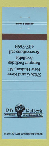 Matchbook Cover - PB Putter's Restaurant New Hudson MI