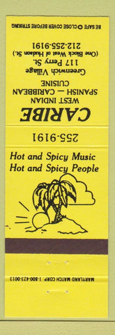 Matchbook Cover - Caribe West Indian Spanish Food New York City