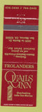 Matchbook Cover - Quails Inn San Marcos CA